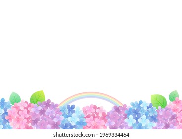 Rainy Season Hydrangea Background Frame