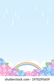 Rainy Season Hydrangea Background Frame