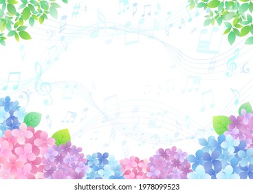 Rainy Season Hydrangea Background Frame