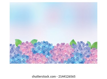 Rainy Season Hydrangea Background Frame