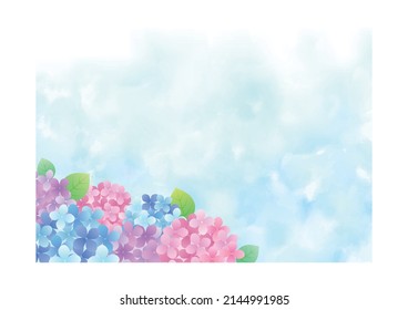 Rainy Season Hydrangea Background Frame