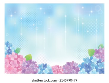 Rainy Season Hydrangea Background Frame