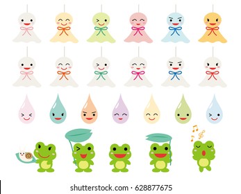 Rainy season illustration set.