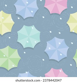 rainy season umbrella seamless pattern