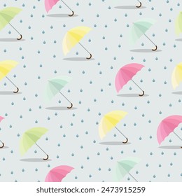 rainy season umbrella seamless pattern
