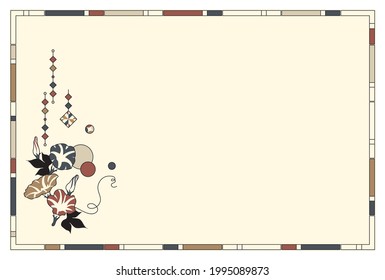 Rainy summer Asian nostalgic message card