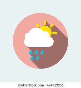 rainy sunny icon. flat rainy sunny icon. rainy sunny vector