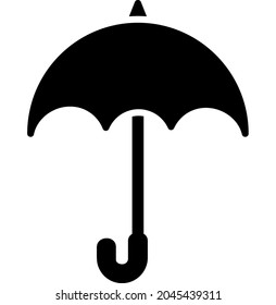 Rainy Umbrella Glyph Vector Icon Design
