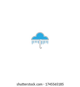 Rainy Umbrella  logo icon conceptillustration