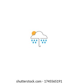 Rainy Umbrella  logo icon conceptillustration