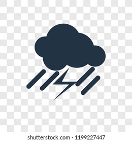 Rainy vector icon isolated on transparent background, Rainy transparency logo concept