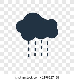 Rainy vector icon isolated on transparent background, Rainy transparency logo concept