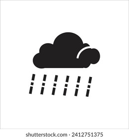 plantilla de línea de icono de vector lluvioso