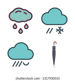 rainy vector icon set