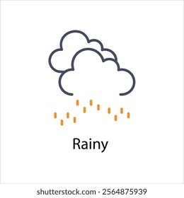 Rainy Vector icon stock illustration