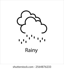 Rainy Vector icon stock illustration