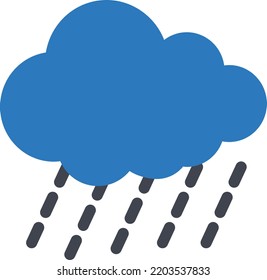 ilustración del vector lluvioso sobre un fondo transparente. Símbolos de calidad superior. Iconos vectoriales de glifos para diseño de conceptos y gráficos.