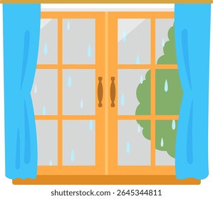 Rainy view through the window