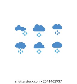 Rainy weather cloud logo template vector set. Technology icon pack