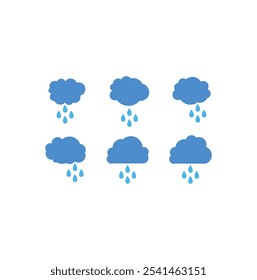 Rainy weather cloud logo template vector set. Technology icon pack