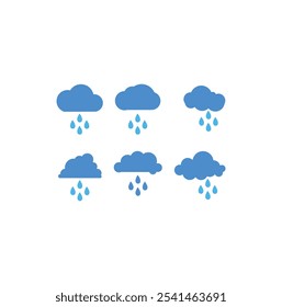 Rainy weather cloud logo template vector set. Technology icon pack