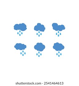 Rainy weather cloud logo template vector set. Technology icon pack