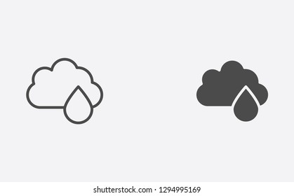 Rainy weather filled and outline vector icon sign symbol
