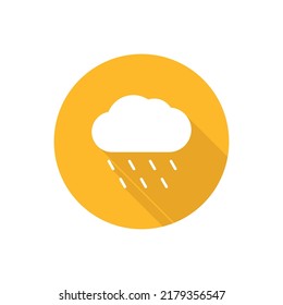 Rainy weather flat icon with shadow