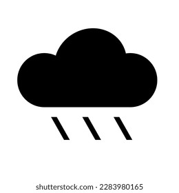 Rainy weather forecast silhouette icon. Vector.