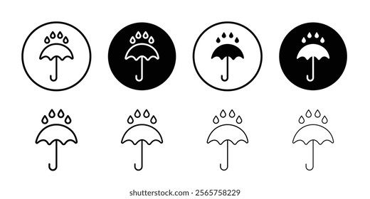 Rainy weather icon Black and white outline vector