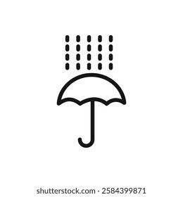 Rainy weather icon black and white vector outline sign