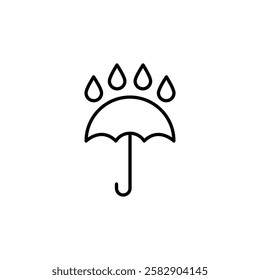 Rainy weather icon Flat fill set collection