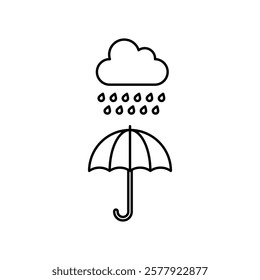 Rainy weather icon Flat illustration sign