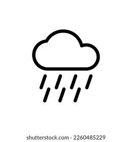 Rainy weather icon isolated on black. Rainy weather symbol suitable for graphic design and websites on a white background. Icon vector