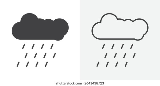 Rainy weather icon Line graphics illustration