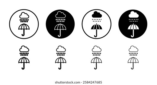 Rainy weather icon linear logo isolated