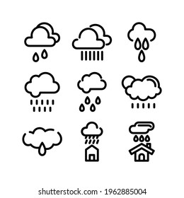 rainy weather icon or logo isolated sign symbol vector illustration - Collection of high quality black style vector icons

