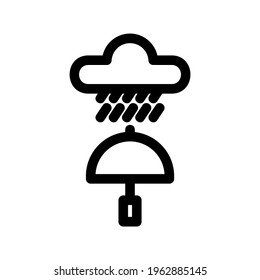 Icono de clima lluvioso o logotipo símbolo de seña aislado ilustración vectorial de alta calidad estilo negro iconos vectoriales
