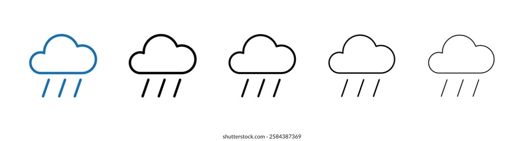 Rainy weather icon Outline vector logo for web ui