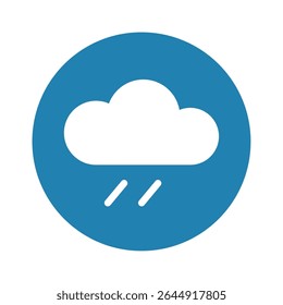 Rainy Weather Icon – Simple Flat Rain Cloud Symbol
