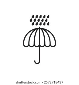 Rainy weather icon Simple thin outline