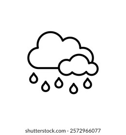 Rainy weather icon simple vector symbol