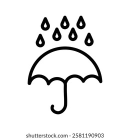 Rainy weather icon Thin line art isolated