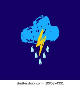 Rainy weather icon. Vector illustration