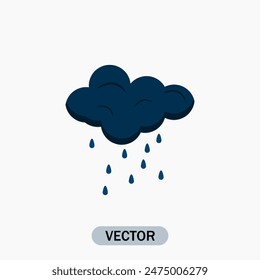 Rainy Weather Icon Vector Illustration on White Background