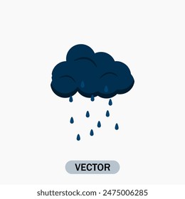 Rainy Weather Icon Vector Illustration on White Background