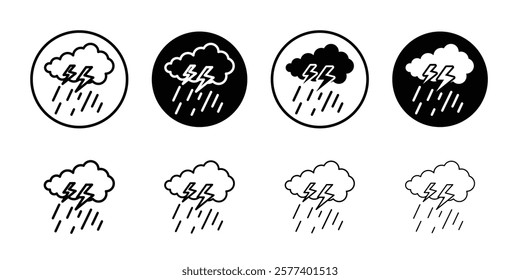 Rainy weather icon Vector logo set flat