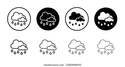 Rainy weather icon Vector logo outline