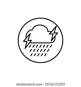 Rainy weather icon vector outline logo sign