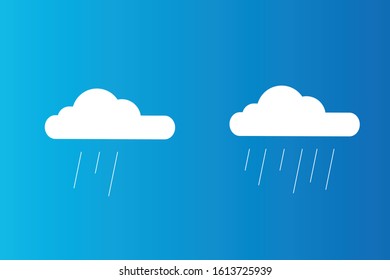 Rainy Weather icons isolated on blue background. Vector illustration